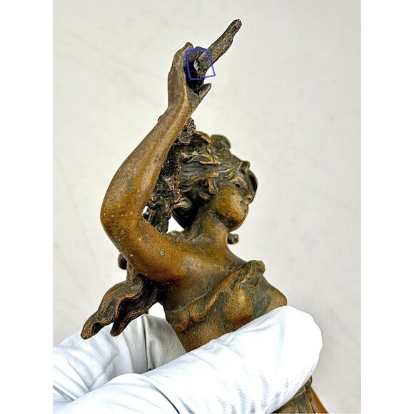 Antique L & F Moreau Chemin des Fleurs Spelter Bronze Woman Sculpture France - Picture 3 of 14